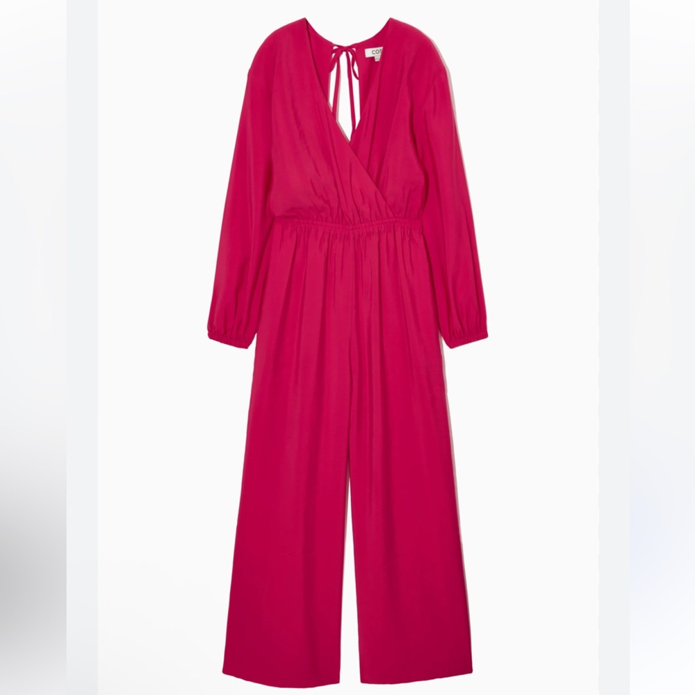 COS Open Back Pink Wide Leg Jumpsuit US 6 New With Tags